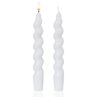 1 x RAW Customer Returns Winter Shore Taper Candles White Pack of 2 - Smoke-, Odor- Drip-Free Taper Candles Twisted from Soy Wax - White Candles for Holiday Decoration - 9 Hours Clean Burn Time - Twisted Candle 18 x 2.2 cm - RRP €9.06