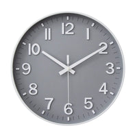 1 x RAW Customer Returns HZDHCLH Radio Controlled Clock 30 cm Large Dial Wall Clock Silent, Suitable for School, Home, Wall Decoration Gray White  - RRP €32.26