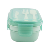 1 x Brand New NGOSUET 2 PCS 1900ml 3 Level Lunch Box for Children and Adults, Lunch Box with Compartments, Leak-Proof Lunch Box with Cutlery, Snack Box Lunch Box Food Box for School Picnic, Microwave Safe - RRP €20.4