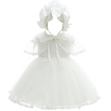 1 x RAW Customer Returns Leideur Baby Girls White Christening Dress Hooded Newborn Baptism Lace Dress for Wedding Birthday, white 4, 18-24 months - RRP €24.0