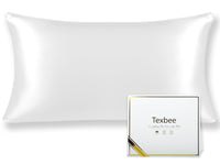 1 x RAW Customer Returns Texbee Silk Pillowcase 40x80cm for Hair and Skin 1PC Both Sides Natural Pillowcase Silk with Hidden Zipper Soft Breathable Smooth Standard Size-Ivory White - RRP €18.85