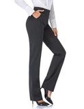 1 x RAW Customer Returns Tapata Women s 71cm 76cm 81cm 86cm Straight Stretch Pants with Pockets for Office Business Daily Wear, Tall Long Regular Petite Pants 86cm, Charcoal, XL - RRP €45.37