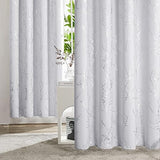 1 x RAW Customer Returns Deconovo Living Room Curtains for Bedroom Modern Thermal Blackout Curtains Insulating Cold and Heat Decorative with Motifs with Eyelets 2 Pieces 140x180cm Pearl Gray - RRP €31.75