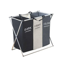 1 x RAW Customer Returns Imagine Orange 3 Compartment Foldable Laundry Hamper with Handle for Bathroom Bedroom Home - RRP €28.19