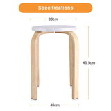 1 x RAW Customer Returns Stacking stool round stool, solid wood stool house bench wooden stool kitchen stool bar stool bathroom stool with non-slip mat for children s room bathroom colors available white - RRP €37.19