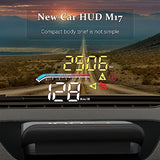 1 x RAW Customer Returns AMHVMU M17 Car HUD Head up Display, Smart Speedometer, OBD2 Plus GPS Dual System display of speed and water temperature, suitable for all vehicle models - RRP €30.68