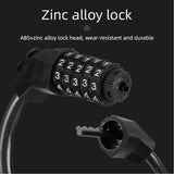 1 x RAW Customer Returns Kardne bicycle lock, combination lock with number code, bicycle password lock, waterproof, anti-thief, bicycle holder, cable locks for bicycle, scooter, Ebike, motorcycle, tricycle scooter 120 cm, black  - RRP €8.05