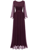 1 x RAW Customer Returns DRESSTELLS Graduation dress, festive dresses for women, prom dresses, long ball dresses, wedding dress, burgundy L - RRP €64.52