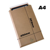 1 x RAW Customer Returns DronePost 25 shipping bags A4 format made of rigid microwave cardboard 250 x 353 mm expandable up to 5 cm height ideal for DIN A4 cardboard 450 grams m2 brown self-adhesive PS.403 A4  - RRP €35.99