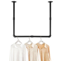 1 x RAW Customer Returns YheenLf Industrial pipe clothes rail, removable clothes rack, wall mounting, easy assembly, space-saving clothes rail for the wall for hallway, living room, bedroom, set of 1, 69 x 60 cm - RRP €35.99