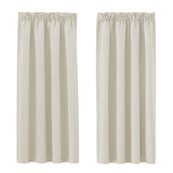 1 x RAW Customer Returns PONY DANCE Opaque bedroom curtains set of 2 H 160 x W 140 cm blackout curtain bend thermal curtain cold protection ruffle tape curtains short opaque, light beige - RRP €26.29