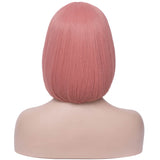 1 x RAW Customer Returns Wig Bob Pink with Bangs for Women Girls Short Straight Colorful Synthetic Cosplay Daily Wig for Women Pink Wig 002W - RRP €23.18