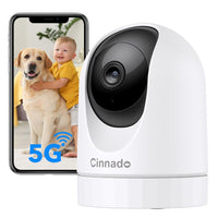 1 x RAW Customer Returns Cinnado 5MP baby monitor with camera - 5G 2.4GHz indoor surveillance cameras, WiFi camera indoor, 360 degree dog camera with motion tracking, compatible with Alexa - RRP €35.99