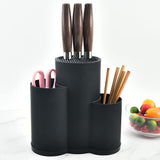 1 x Brand New DOITOOL Knife Knife Block Kitchen Utensil Holder Set with Block Knife Storage Holder Kitchen Flatel Holder Utensils Organizer for Kitchen Worktop Black Children Utensil Holder Kitchen - RRP €33.94