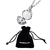 1 x RAW Customer Returns Morella ladies necklace stainless steel 70 cm with ornament pendant and chime ball zirconia white 16 mm in jewelry bag - RRP €20.16