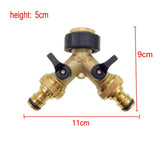 1 x RAW Customer Returns JZK Brass 2-Way Distributor Water Distributor Taps Adapter with Individual On Off Valves for Home Kitchen Garden Outdoor - RRP €13.55