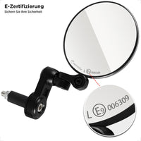 1 x RAW Customer Returns Evermotor E9 Approved Motorcycle Mirrors, 360 and 180 Rearview Mirrors, Compatible with Quad Scooter ATV Moped - RRP €25.64