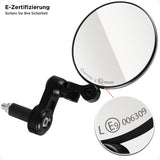 1 x RAW Customer Returns Evermotor E9 Approved Motorcycle Mirrors, 360 and 180 Rearview Mirrors, Compatible with Quad Scooter ATV Moped - RRP €25.64