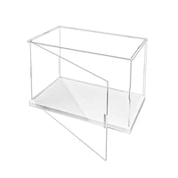 3 x RAW Customer Returns Easy to Open Clear Acrylic Display Case-Assemble Countertop Box with White Base, Dustproof Showcase 45x20x30cm 18x8x12inch  - RRP €199.62