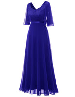 1 x RAW Customer Returns DRESSTELLS Women s Formal Dresses for Wedding Chiffon Maxi Bridesmaid Dresses Floor Length Dresses Plus Size Sleeves Cocktail Dress for Wedding Royal Blue 3XL - RRP €60.29