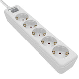 1 x RAW Customer Returns Philips SPN1152WA 10 - 5-Socket Schuko Power Strip, On Off Switch, 1.5 Meter Braided Power Cable High Resistance - White Color - RRP €17.99