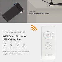 1 x RAW Customer Returns Wifi Ceiling Fan Lamp Remote Control Kit, Wireless Receiver and Transmitter with 3 Speeds and 4 Timers, Support Smart Life APP, Alexa and Google Home - RRP €28.27