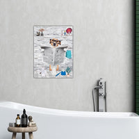 1 x Brand New MKHFUW Funny Bathroom Wall Art, Funny Animals Reading Newspapers in the Toilet Canvas Poster for Toilet Bathroom Animals Artwork, Frameless Dog, 60 x 80 cm  - RRP €20.4