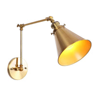 1 x RAW Customer Returns Tiamu Industrial Wall Light Brass Cone Shade Wall Lamp with Adjustable Arm Wall Lamp Hallway Lamp Wall Decoration, Vintage Iron Lamp for Home, Restaurant, Cafe, Bar, Hallway - RRP €36.29