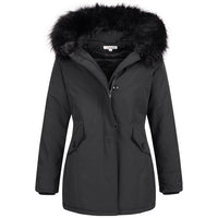 1 x RAW Customer Returns Elara Women s Winter Parka Jacket Faux Fur Coat Chunkyrayan 20401 Schwarz 36 S  - RRP €75.2