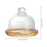 1 x RAW Customer Returns HEMOTON 1 x Glass Dome with Wooden Display Case Dome Display Transparent Glass Dome Lid for Candy Cupcakes - RRP €20.4