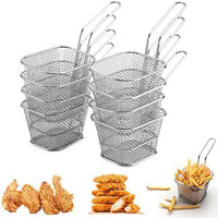 6 x RAW Customer Returns TOKINCEN 8 pieces frying basket small serving basket stainless steel for fries mini fries basket fries basket fryer basket frying basket for serving for french fries shrimp onion rings - RRP €112.08