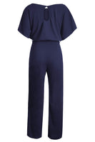 1 x RAW Customer Returns Happy Sailed Women s Long Sleeve O-Neck Elegant Long Jumpsuit Overall Trouser Suit Playsuit Romper S-XL, blue, X-Large EU48-50  - RRP €50.41