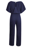 9 x RAW Customer Returns Happy Sailed Women s Long Sleeve O-Neck Elegant Long Jumpsuit Overall Trouser Suit Playsuit Romper S-XL, blue, X-Large EU48-50  - RRP €453.69