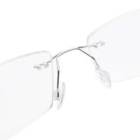 1 x RAW Customer Returns Rimless Reading Glasses Lightweight Titanium Reading Glasses Men Women 1.75 - RRP €23.47