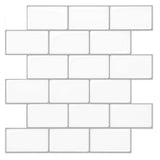 1 x RAW Customer Returns Art3d 10 pieces ceramic tiles 3d subway adhesive tiles kitchen white peel and stick backsplash tiles 30 x 30 cm - RRP €35.28