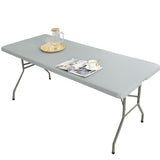 1 x RAW Customer Returns Tablecloth Rectangular,Fitted Tablecloth,Elastic Tablecloth,Wipeable Tablecloth,Tablecloth for Outdoor,Patio,Kitchen and Dining Room,Gray,6FT 183x75CM - RRP €39.95