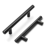 1 x RAW Customer Returns Pack of 25 Black Kitchen Cabinet Door Handles Cabinet Pull LS201BK96 Drill Hole Distance 96mm T Bar Handle Hollow Stainless Steel Furniture Handles Railing Handle Includes Screws - RRP €34.27