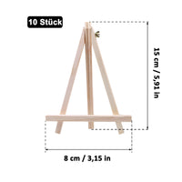 1 x RAW Customer Returns Pack of 10 mini wooden easels, 8 x 15 cm wooden table easel, adjustable table easel, for drawing, displaying photos, art, crafts for children - RRP €7.43