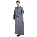 1 x Brand New Xingsiyue Muslim Kaftan for Men - Islamic Arabic Robes Long Sleeve Loose Ethnic Clothing Dubai Middle East Jubba Thobe - RRP €46.15