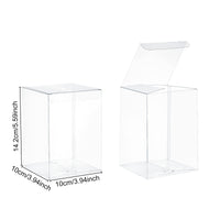 1 x RAW Customer Returns BENECREAT 15pcs Large Clear Rectangular PVC Gift Boxes 10x10x14cm Wedding Party Candy Cupcake Boxes - RRP €24.56