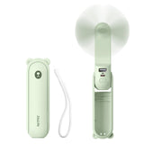 1 x RAW Customer Returns JISULIFE Mini Handheld Fan, 3-in-1 Handheld Fan, Rechargeable USB 12-19 Hours Working with Power Bank, Flashlight, Portable Fan for Travel Summer, Gifts for Women-Light Green - RRP €20.99