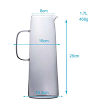 1 x RAW Customer Returns Intirilife carafe made of glass in smokey grey - 1.7 litre capacity - glass water jug with lid and strainer for hot and cold drinks, tea, juice, lemonade - RRP €27.65