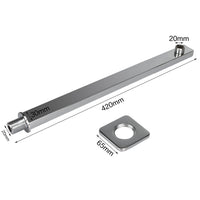 1 x RAW Customer Returns Shower arm, 40cm stainless steel square wall arm shower arm for rain shower head wall mounting no shower head included  - RRP €19.15