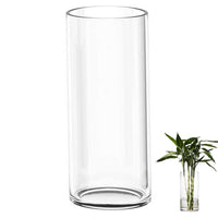 1 x RAW Customer Returns TSKDKIT Cylinder Clear Glass Flower Vase, 40cm Tall Glass Flower Vase, Modern Indoor Design Home Decoration for Rose Pampas Grass Wedding Decoration - RRP €32.86