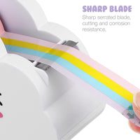 1 x RAW Customer Returns TOYANDONA Desktop Tape Dispenser Decorative Cartoon Cloud Tape Cutter with Rainbow Tape Cartoon Cloud Desk Stationery Accessories for Office School - RRP €11.89