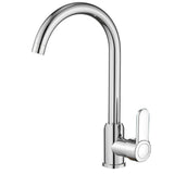 1 x RAW Customer Returns Kitchen faucet silver, chrome-plated brass kitchen faucets single lever sink kitchen mixer, universal connection, 360 swivel spout for sink - RRP €20.33