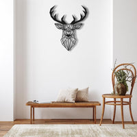 1 x RAW Customer Returns Metal wall decoration - deer I 43 x 54 cm abstract metal wall art for bedroom, bathroom, living room, home I decoration made of wire and iron I D1146-TD2BC - RRP €42.35