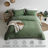 1 x Brand New MILDLY bed linen 135x200 olive green 4 pieces, 100 microfiber plain bed linen set with 2 pillowcases 80x80 cm, OekoTex certified suitable for allergy sufferers, bed linen with zipper - RRP €30.56