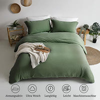 5 x Brand New MILDLY bed linen 135x200 olive green 4 pieces, 100 microfiber plain bed linen set with 2 pillowcases 80x80 cm, OekoTex certified suitable for allergy sufferers, bed linen with zipper - RRP €152.8