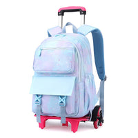 1 x Brand New SYDARSYN Trolley Rolling Backpack School Bag for Girls Boys Backpacks School Bags with 6 Wheels Children School Backpack School Trolley Children s Backpacks Blue - RRP €66.76